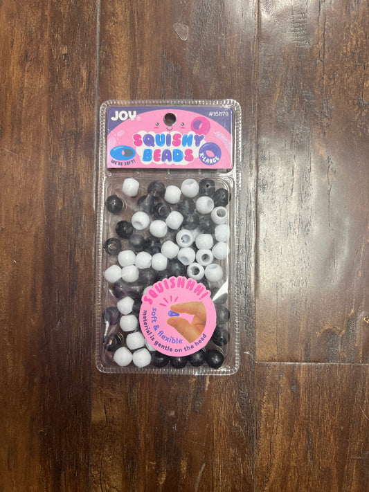 Joy Hair Beads Round Squishy X Large 16879 Black and White