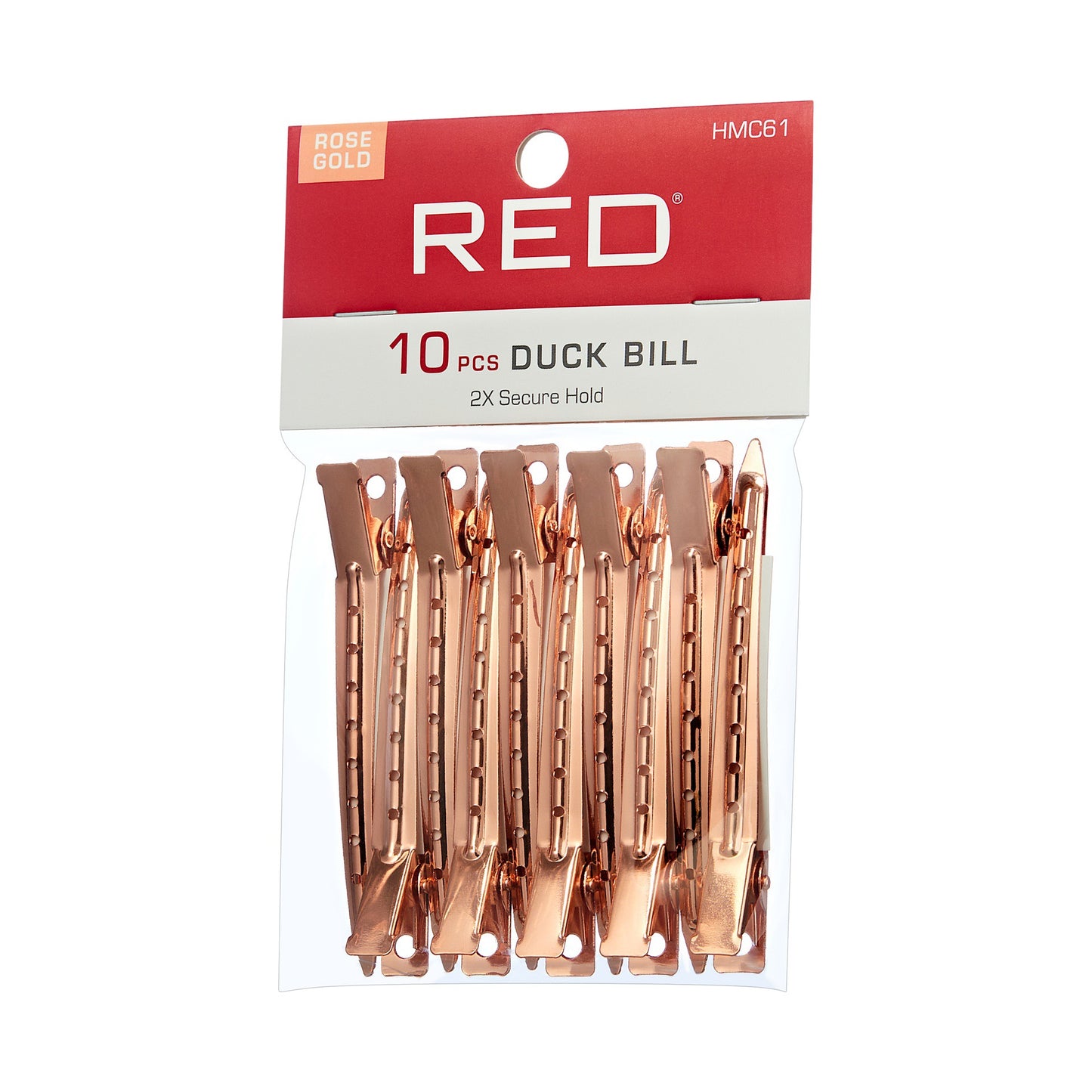 RED Duck Bill Clips 10 pcs Rose Gold