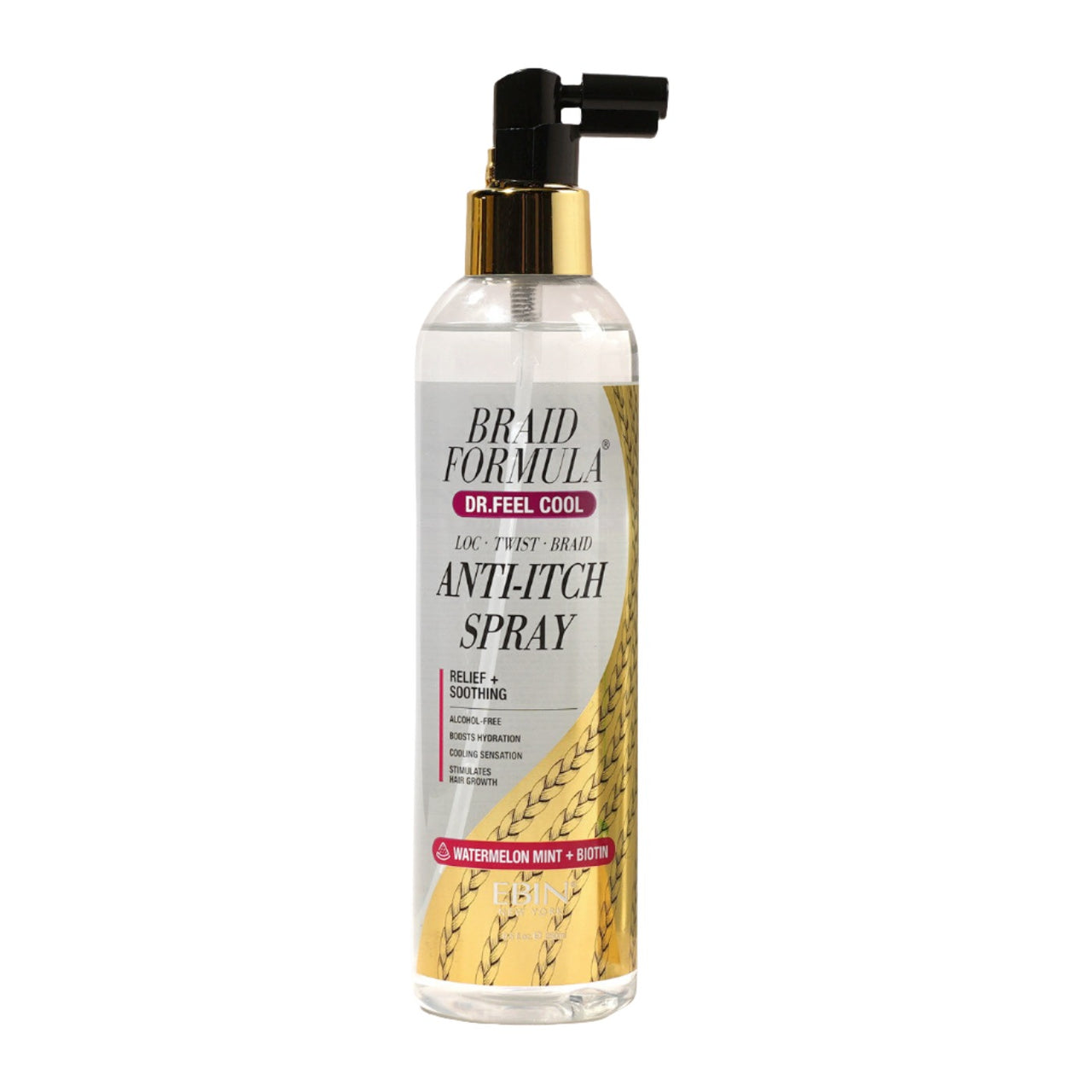 EBIN Braid Formula - DR.FEEL COOL - Anti-Itch Spray - Relief & Soothing - Watermelon Mint + Biotin 8.5 fl oz (250 ml)