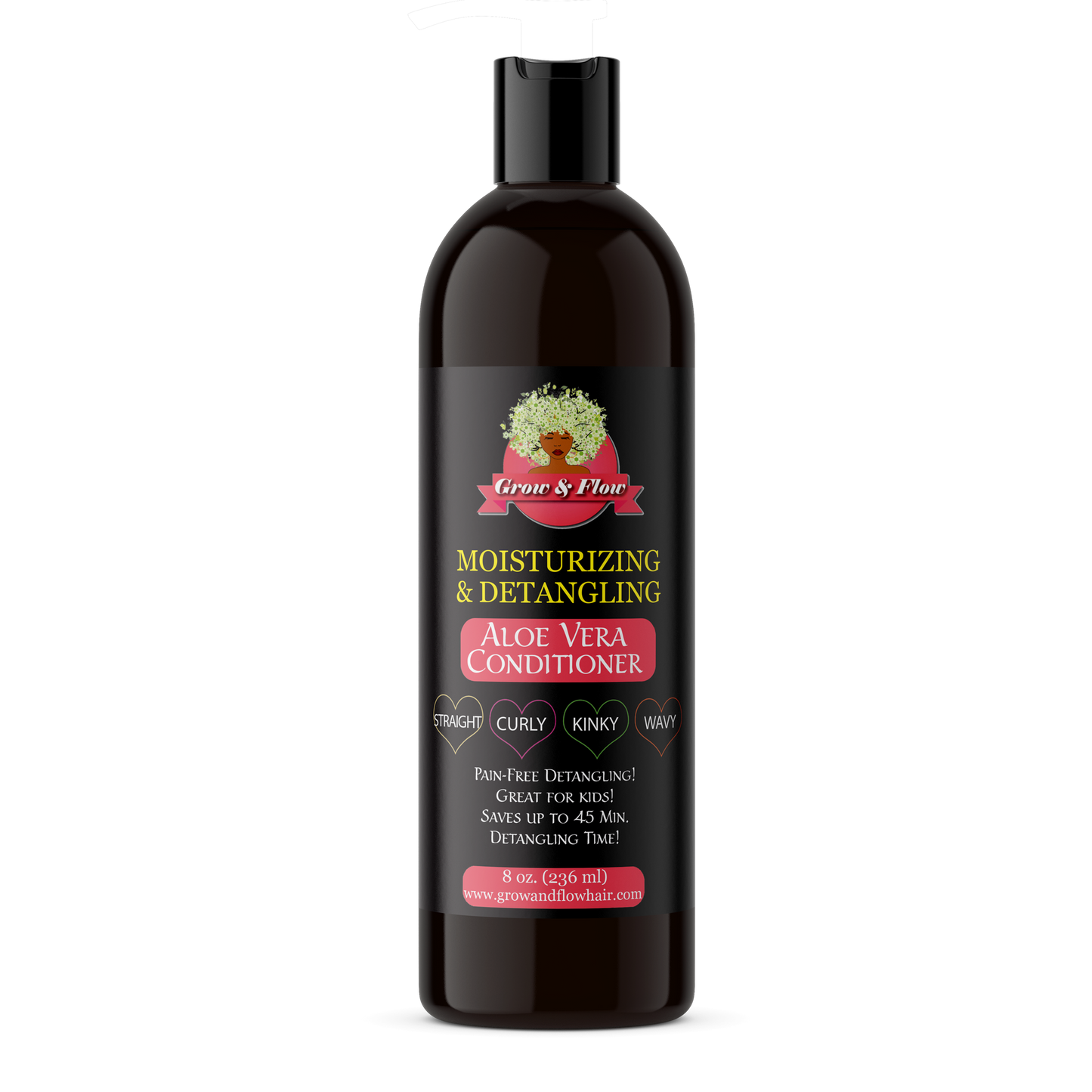Grow & Flow Moisturizing & Detangling Aloe Vera Conditioner 8oz