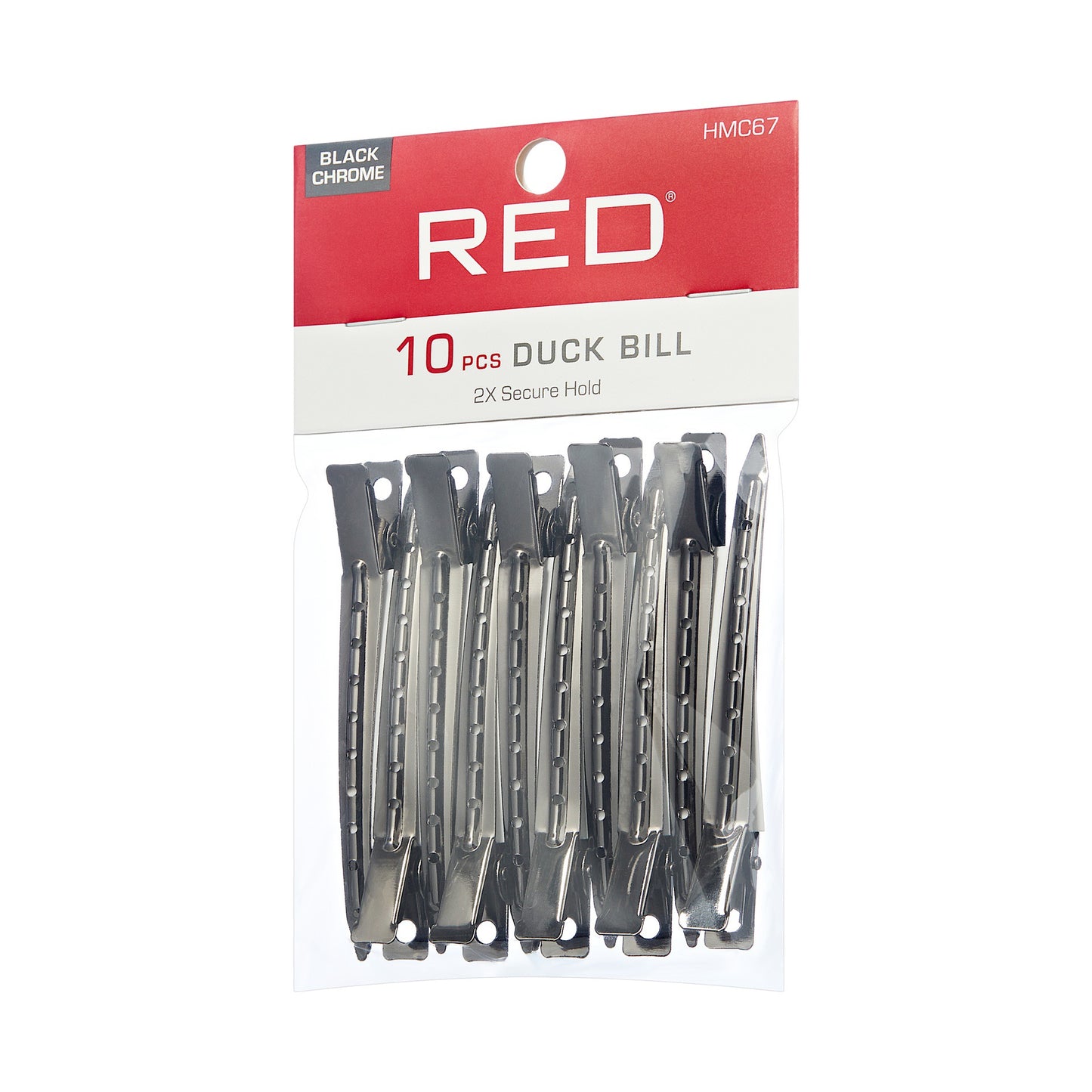 RED Duck Bill Clips 10 pcs Black Chrome