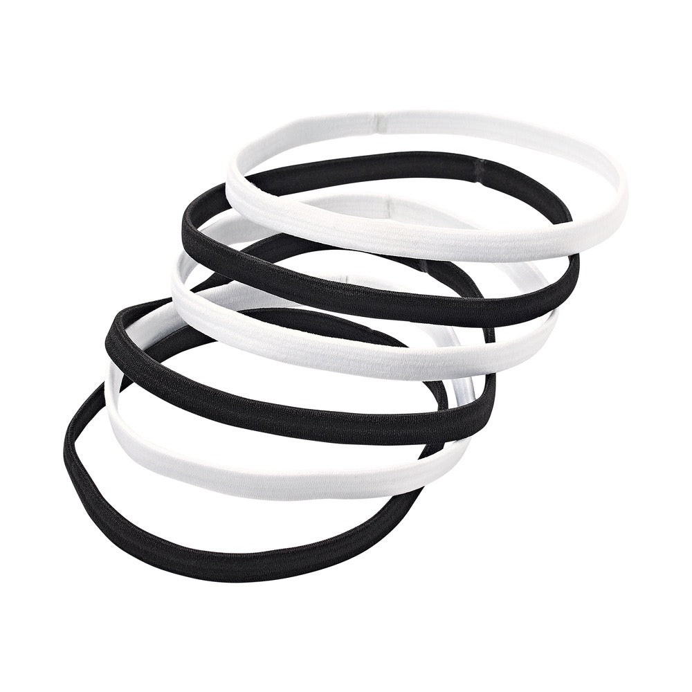RED Headband 6 pcs 10mm Black and White