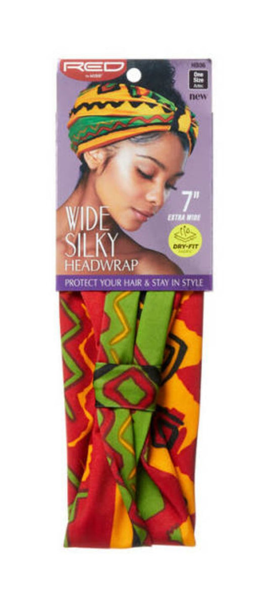 RED Dry Fit Wide Silky Headwrap Aztec