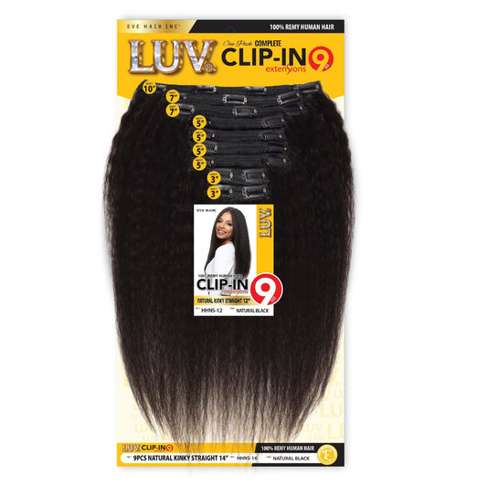 EVE LUV CLIP IN 9PC Natural Kinky Straight