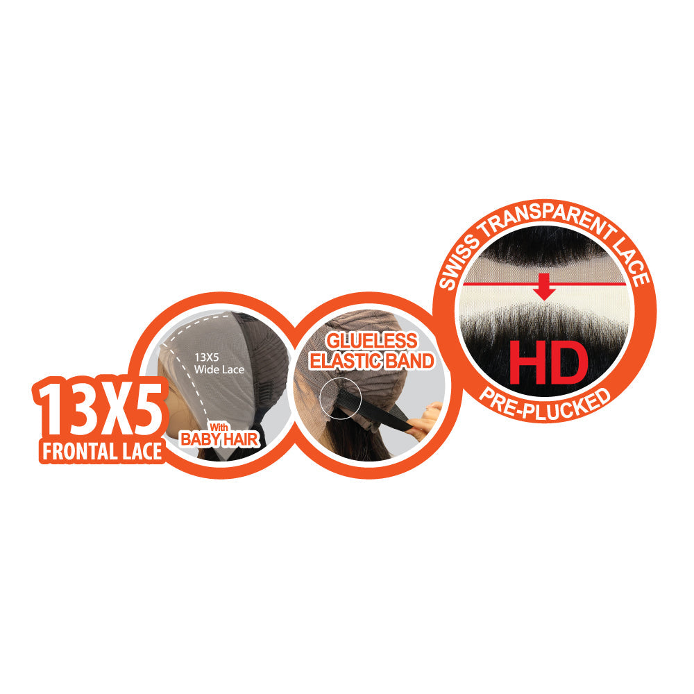 HR HLF135 Leila Wet and Wavy 13x5 Human Hair Lace Wig 18"