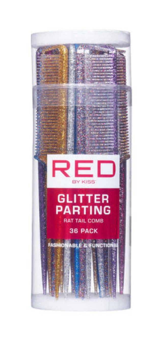 RED Parting Rat Tail Comb Bulk Glitter