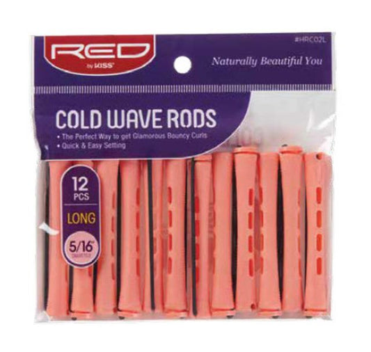 RED Cold Wave Rods 12pc Long Pink 5/16"