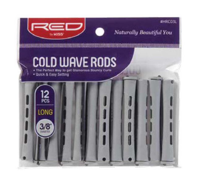 RED Cold Wave Rods 12pc Long Gray 3/8"