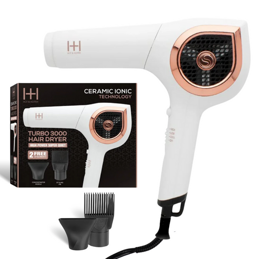 H&H Ceramic Ionic Turbo 3000 Hair Dryer White