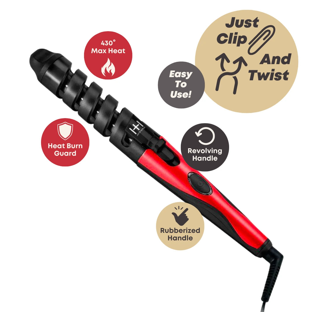 H&H Ceramic Spiral Curling Iron 3/4"