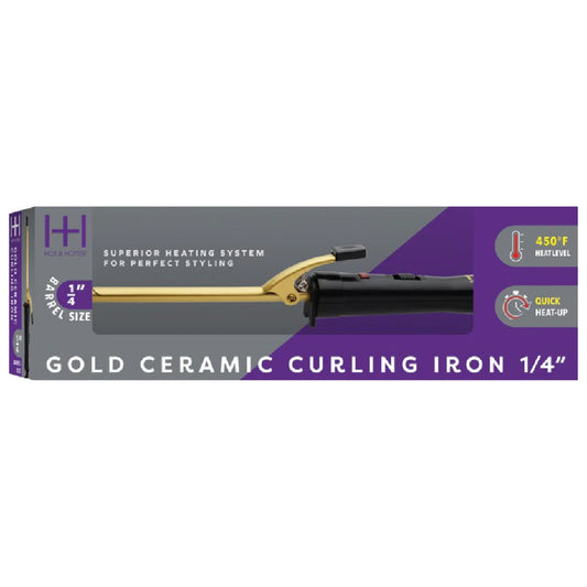 H&H Gold Ceramic Electric Curling Iron 1/4"