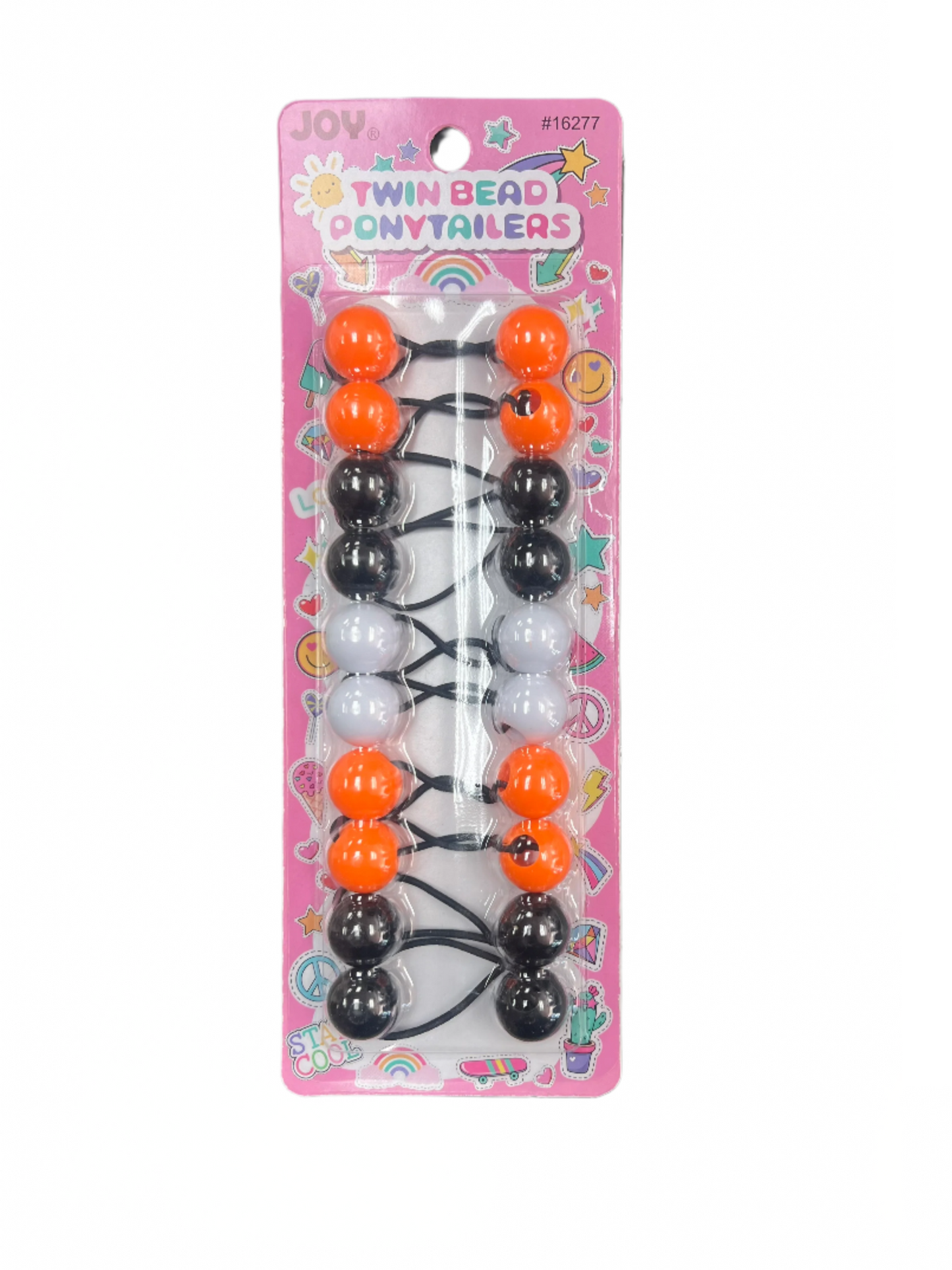 Joy Twin Beads Ponytailers Bobos 20mm 16277 Asst Solid