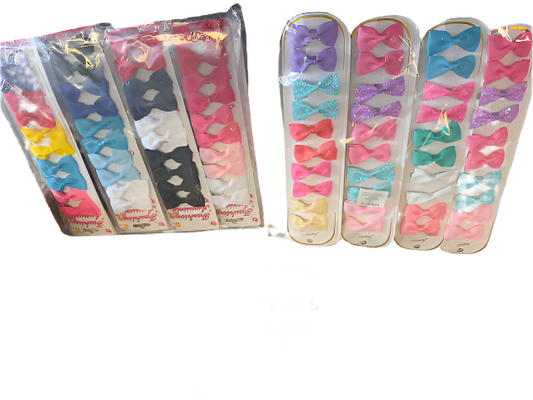 Kids Hair Bows With Clip Small 10 pcs - Assorted