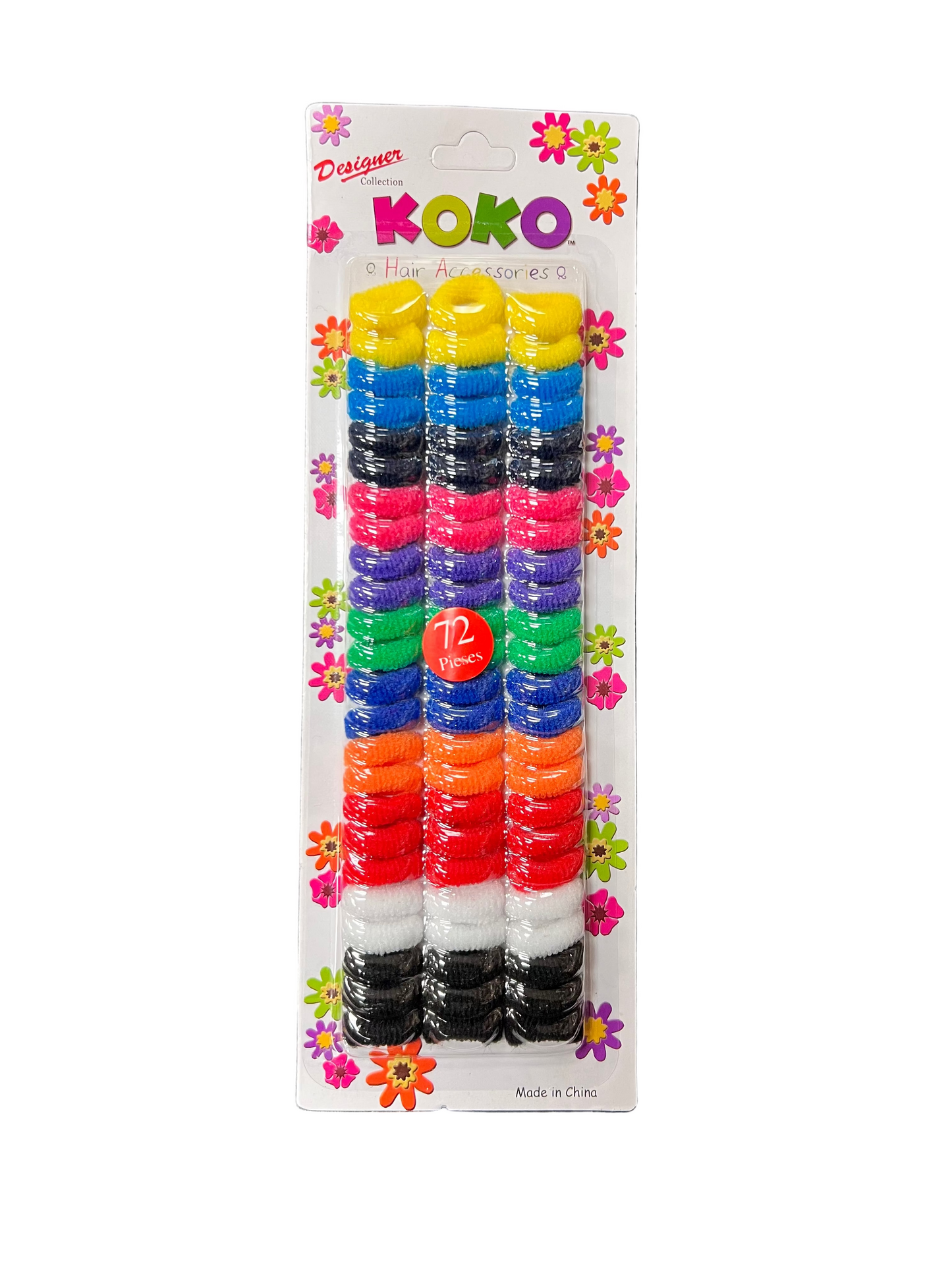 Koko Mini "O" Ring Hair Tie Holder Assorted 72 Pieces