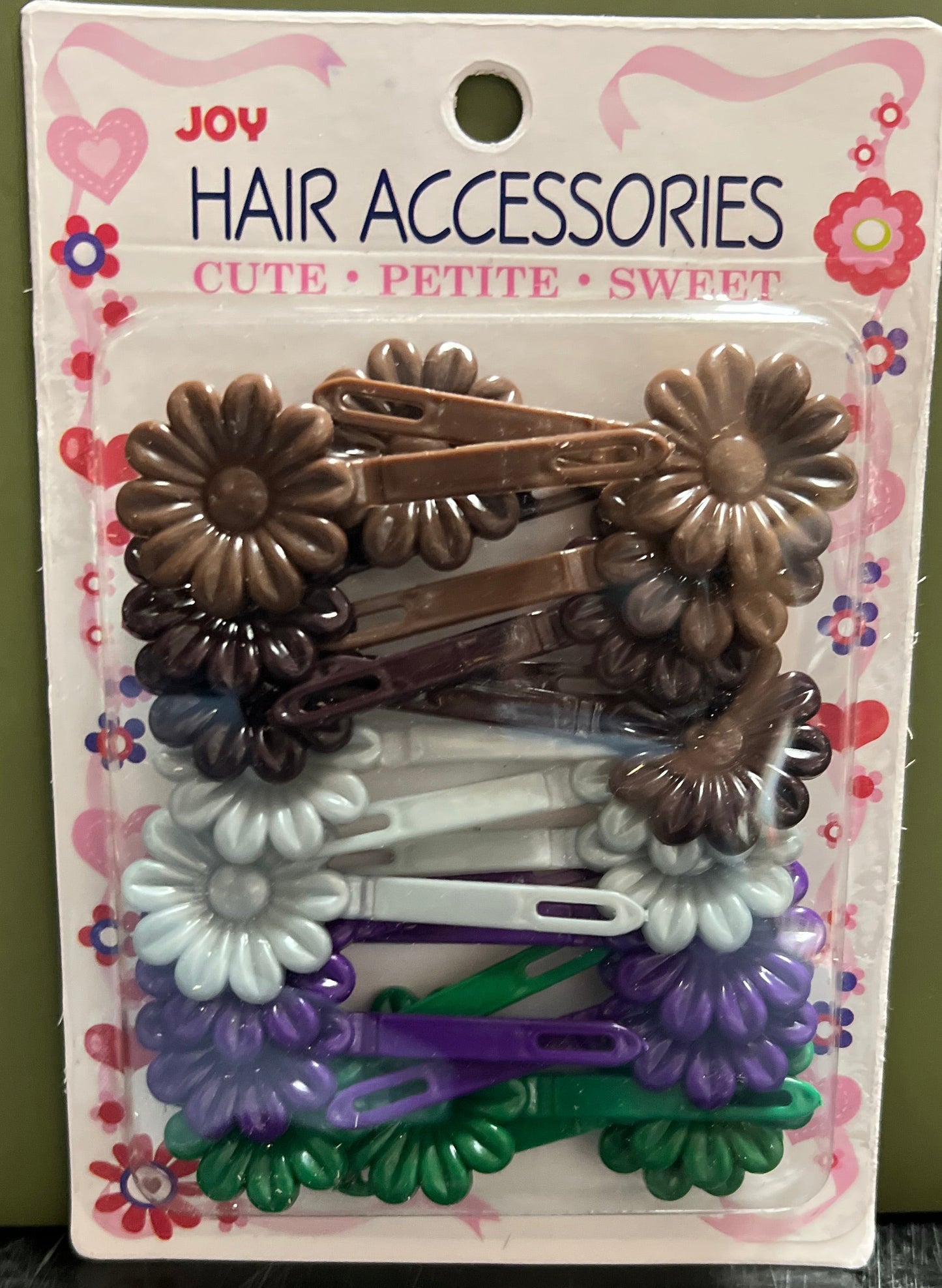 Joy Barrettes Daisy 16459 Brown, Grey, Purple, Green
