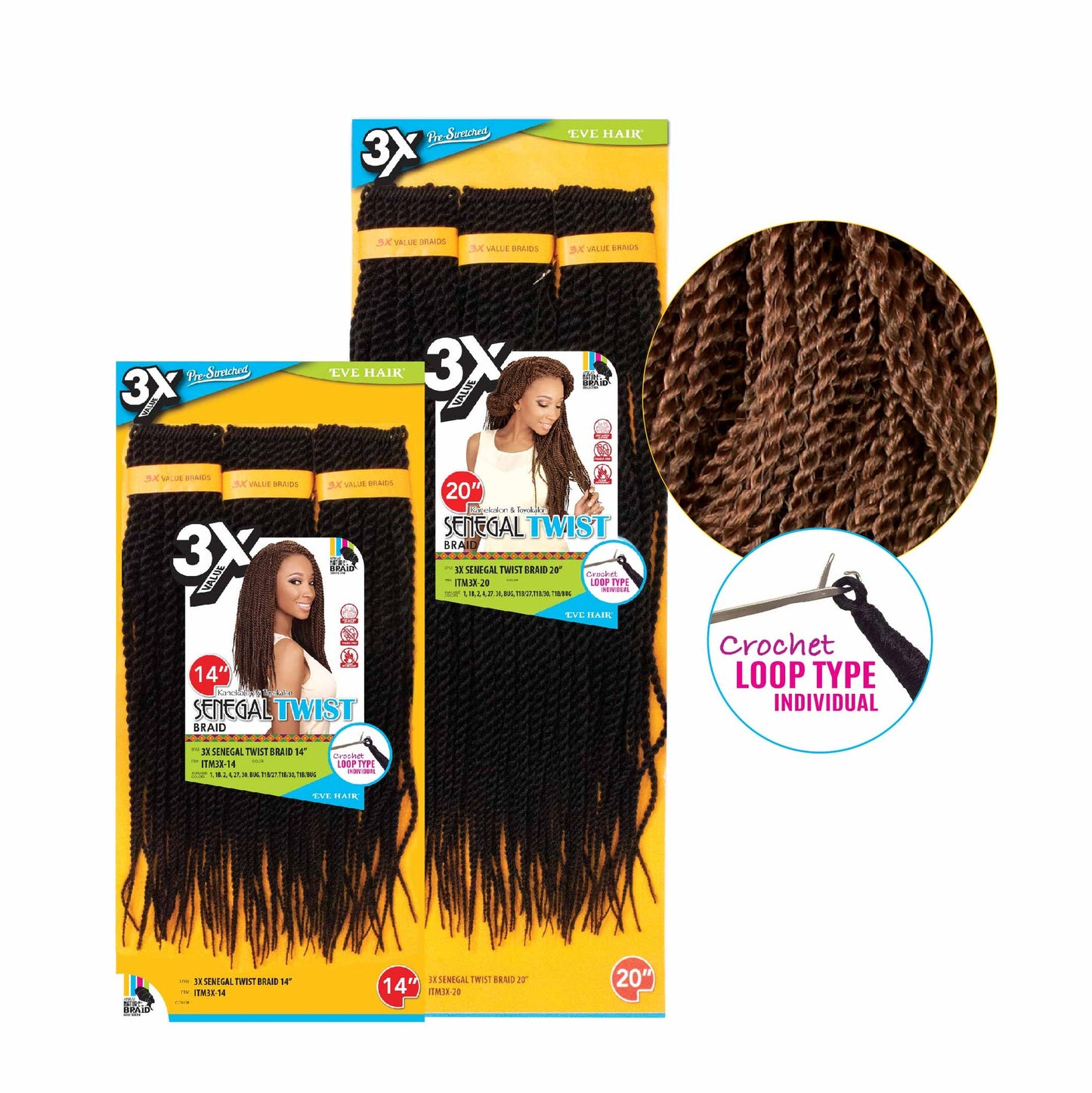 EVE 3X Senegal Twist Braid 20"