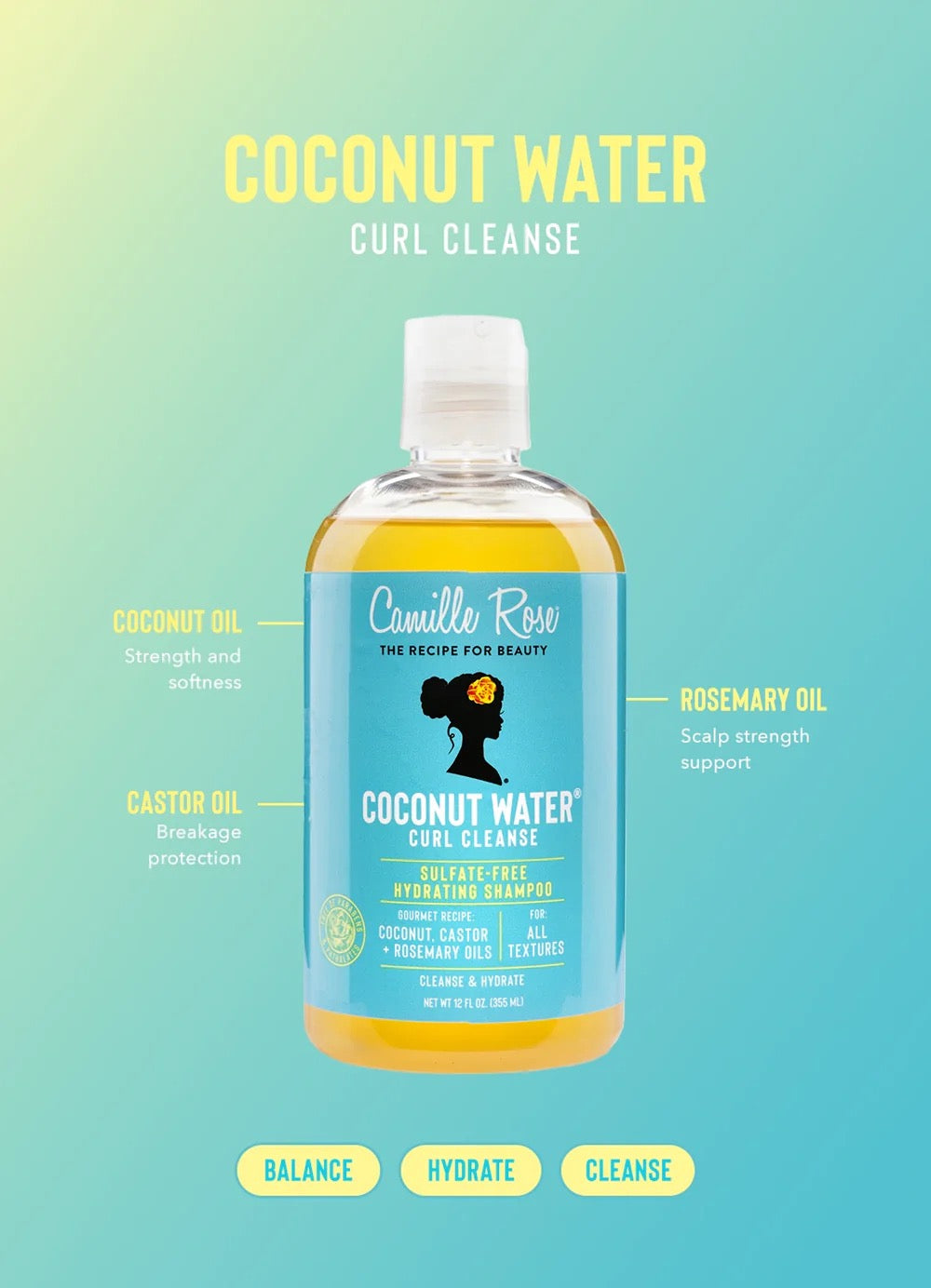 Camille Rose Coconut Water Curl Cleanse 12oz