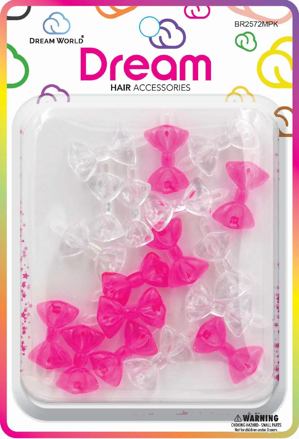 DREAM BARRETTES #72 RIBBON MINI 20PC PINK MIX