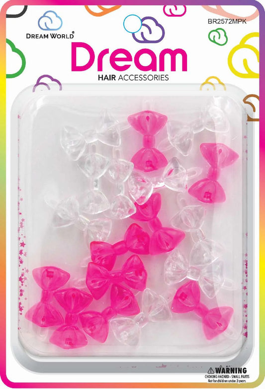 DREAM BARRETTES #72 RIBBON MINI 20PC PINK MIX
