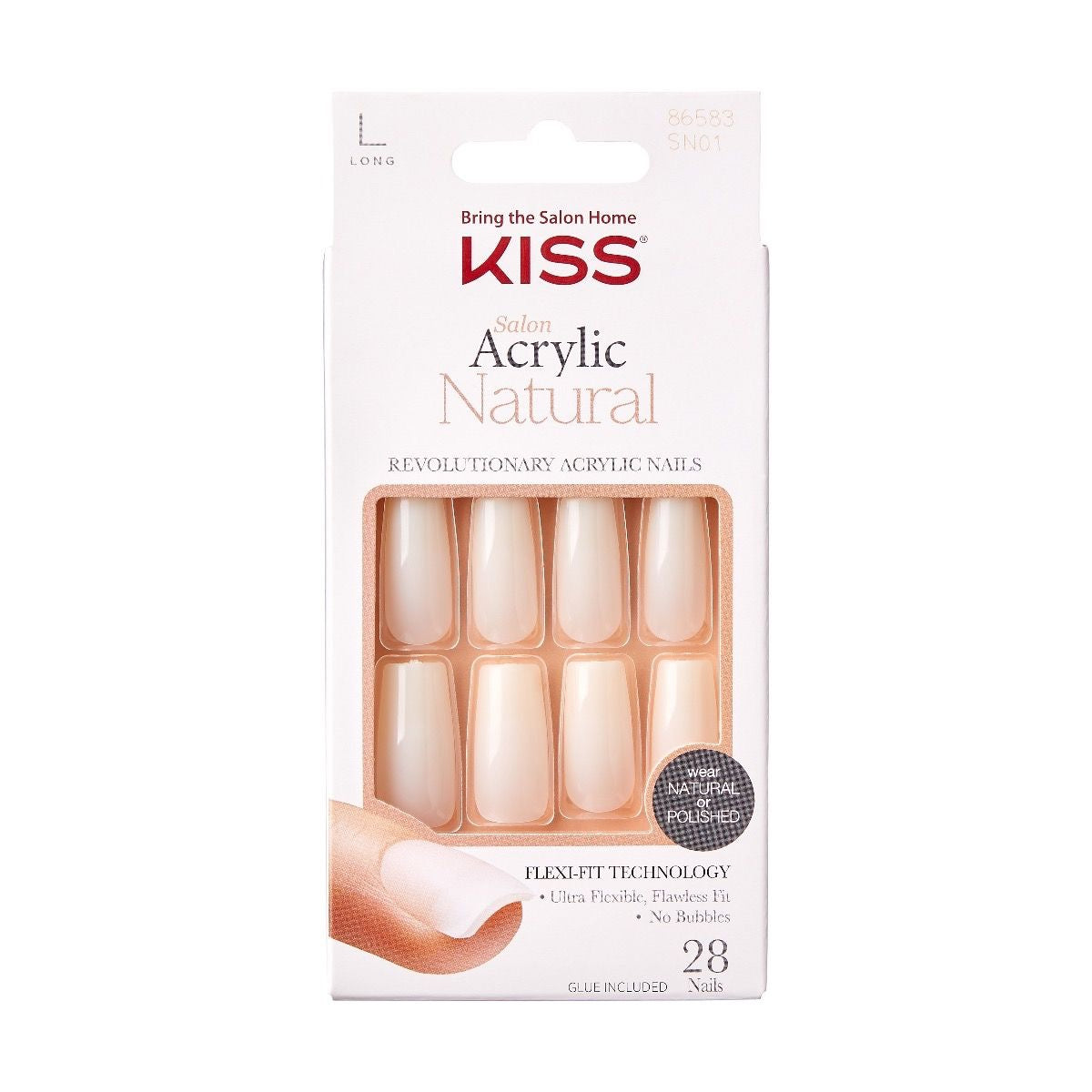Kiss Salon Acrylic Natural Nails Bareskinned