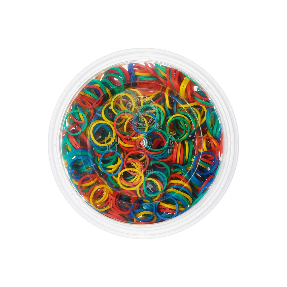 Red Rubber Bands Medium 500 pcs Assorted Color (Container)