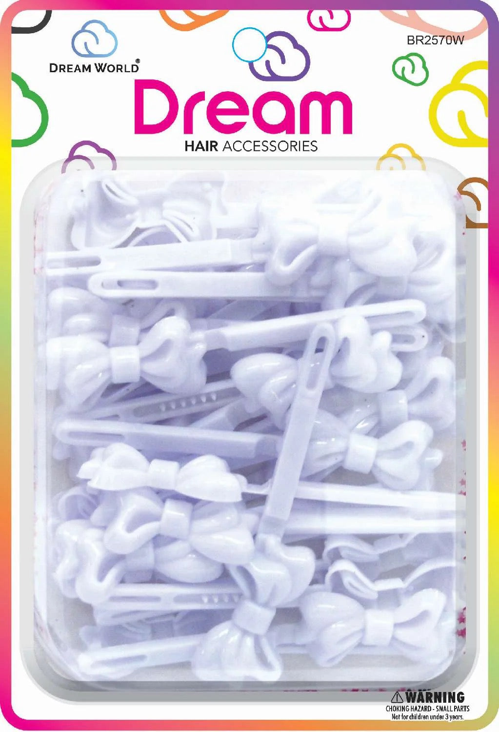 DREAM BARRETTES #70 CREAMY RIBBON 32PC WHITE