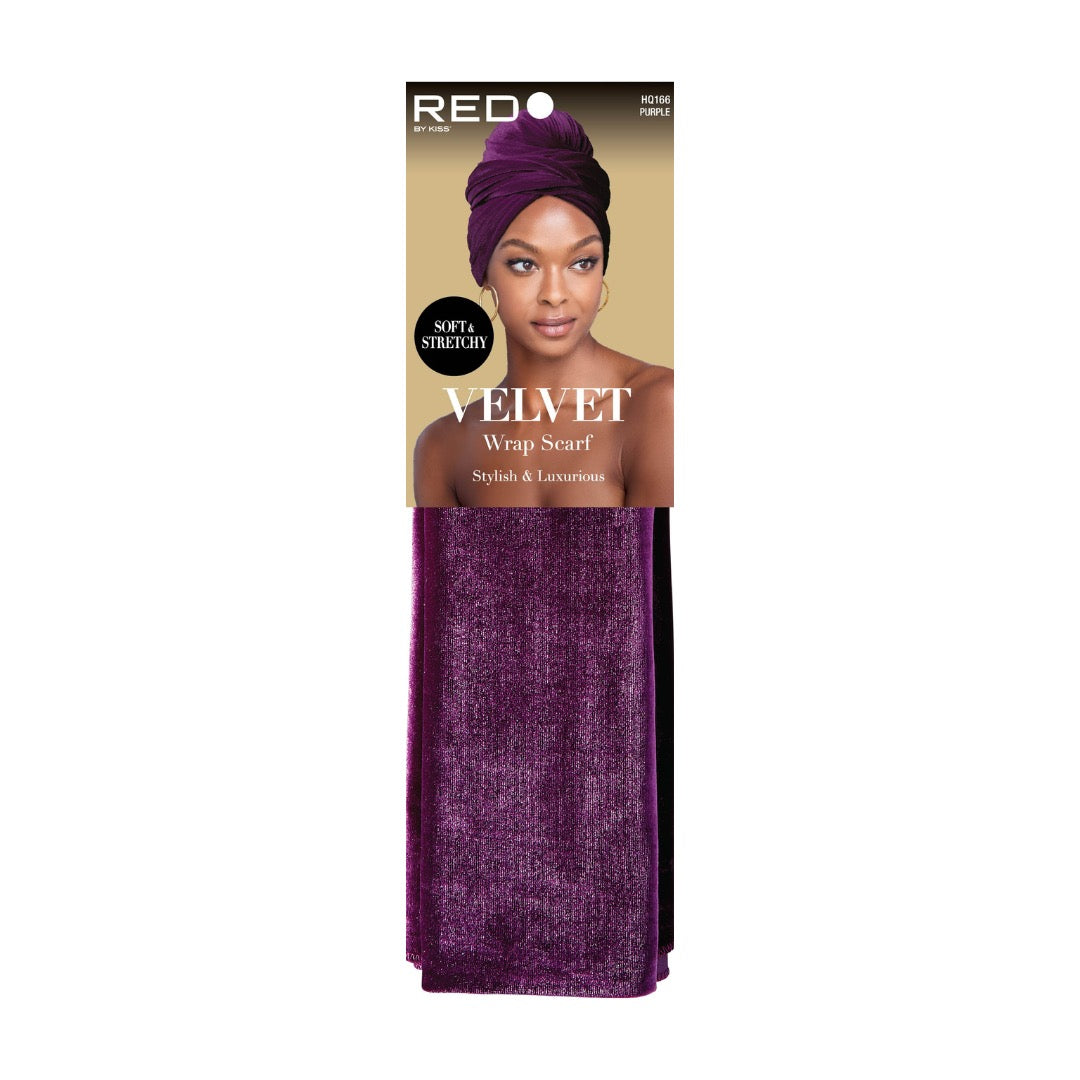 Red Velvet Head Wrap Scarf - Purple