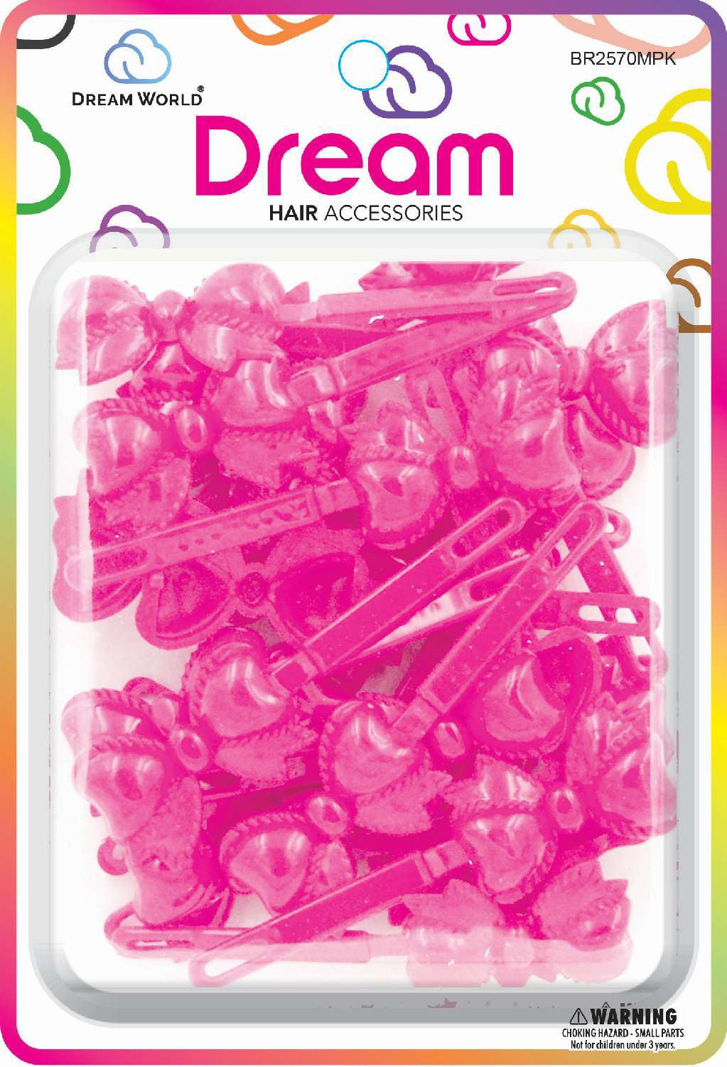 DREAM BARRETTES #70 CREAMY RIBBON 32PC PINK MIX