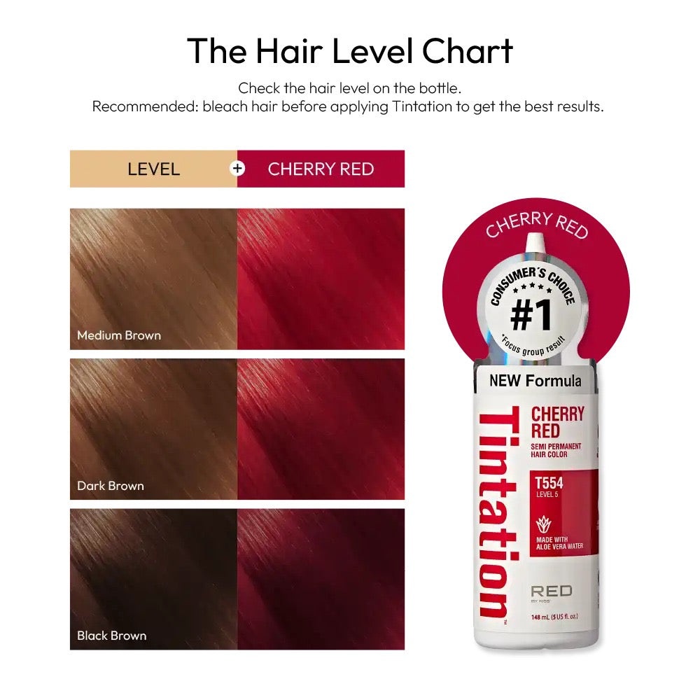 Tintation Semi-Permanent Hair Color - Cherry Red 5 oz