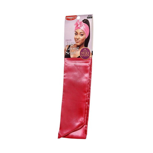 Red Silky Satin Edge Scarf Pink