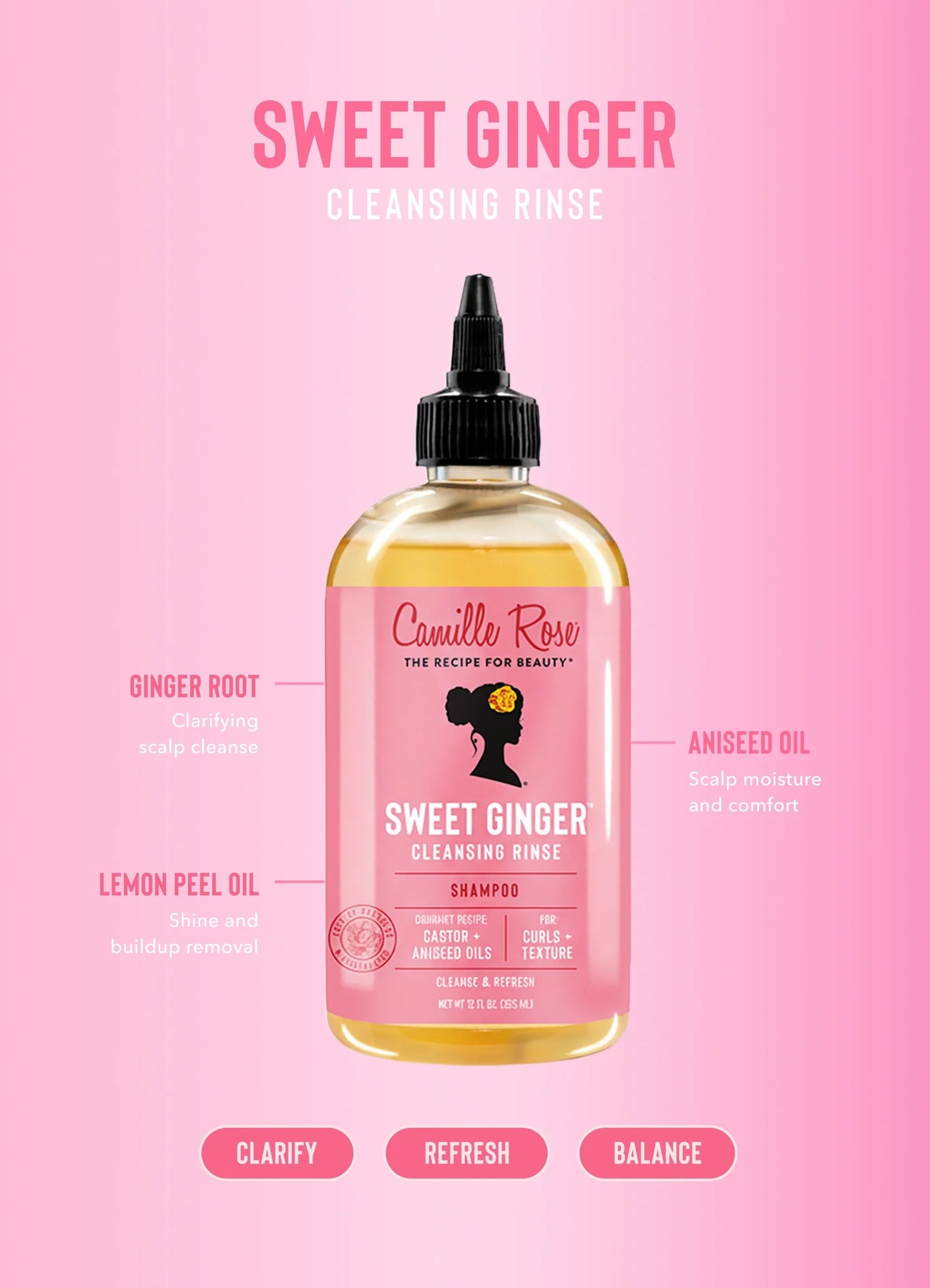 Camille Rose Sweet Ginger Cleansing Rinse 12oz