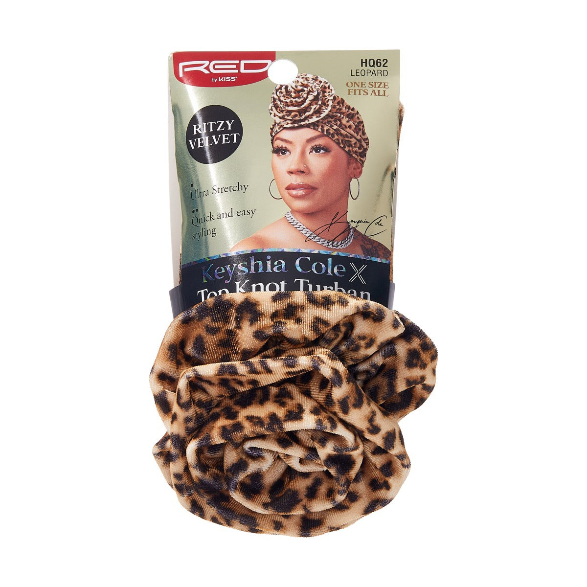 RED Ritzy Velvet Top Knot Turban Leopard