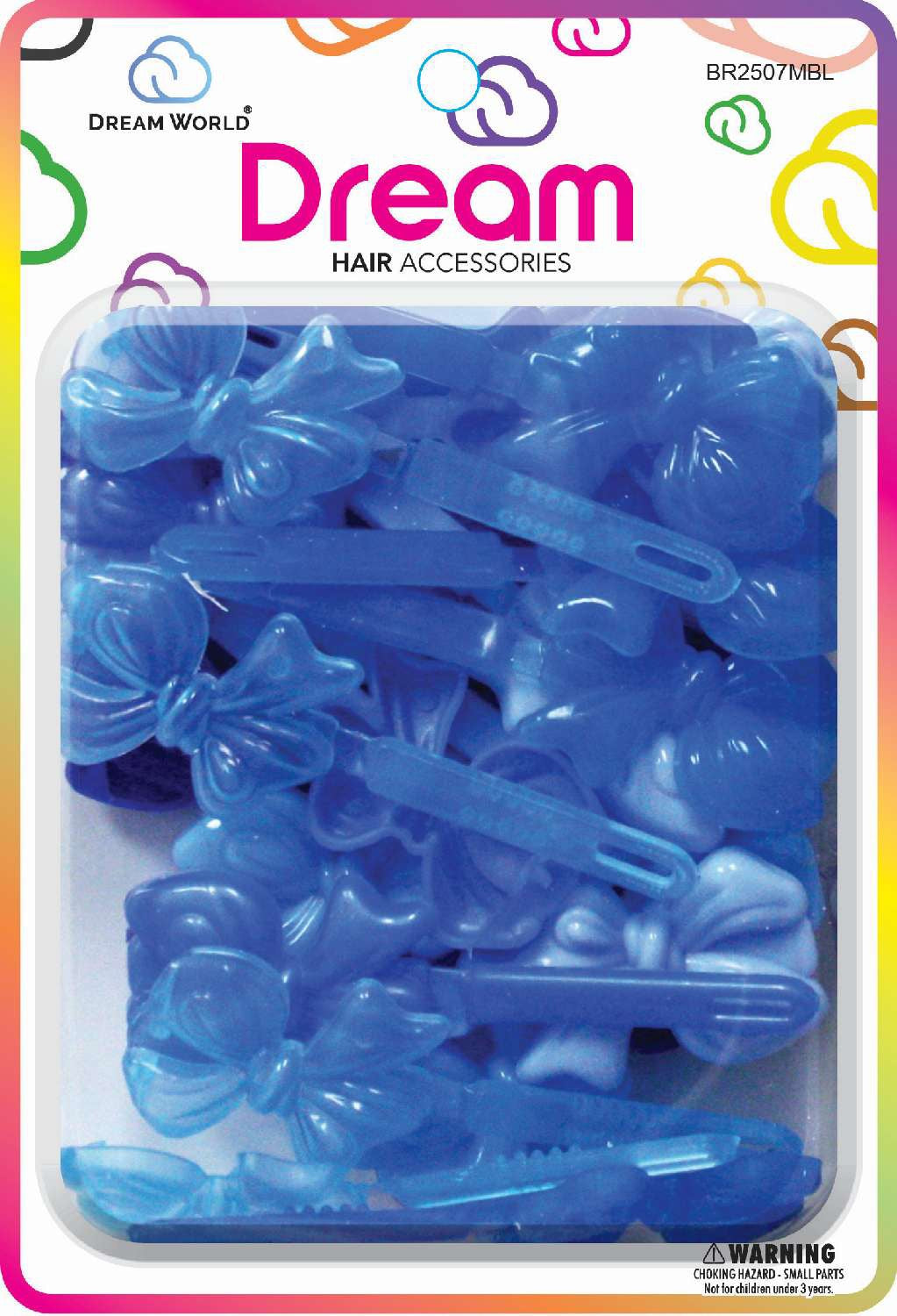DREAM BARRETTES #07 SOFT RIBBON 28PC MIX BLUE