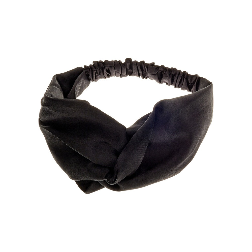 Red Twisted Silky Headband - Black