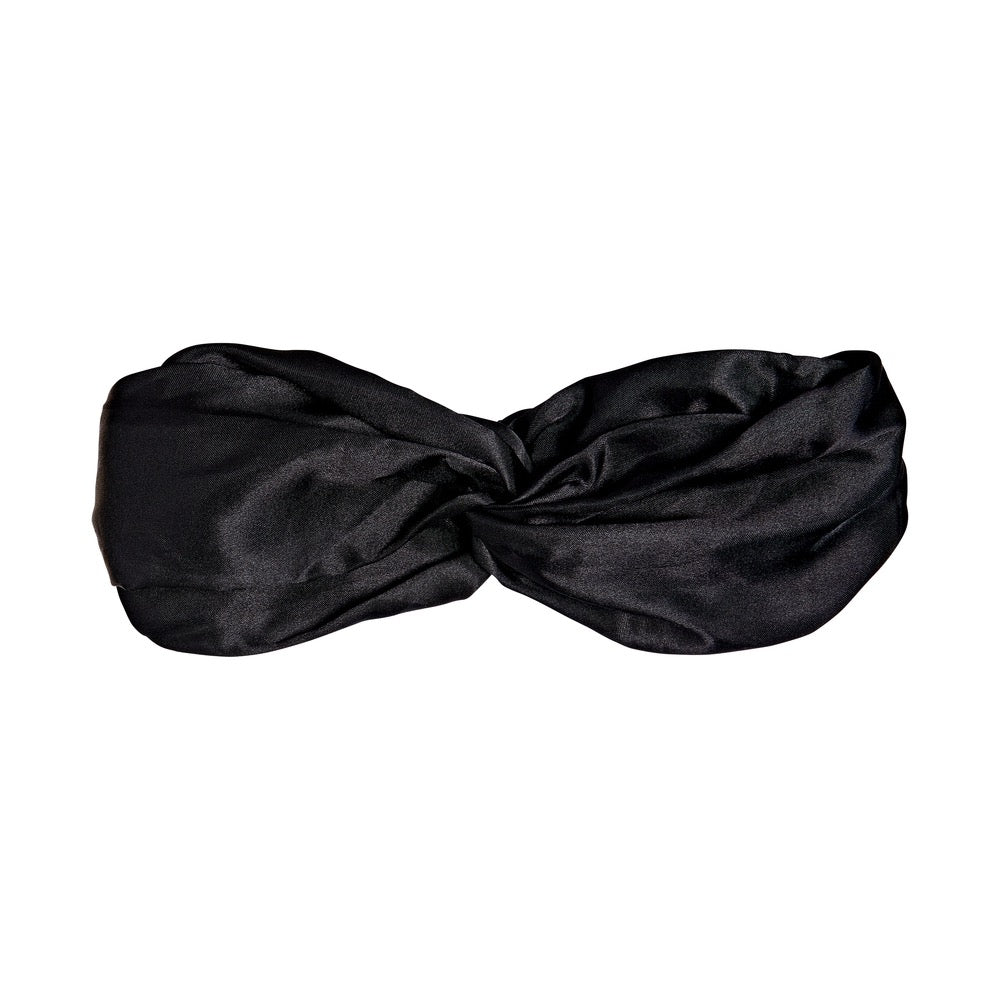 Red Twisted Silky Headband - Black