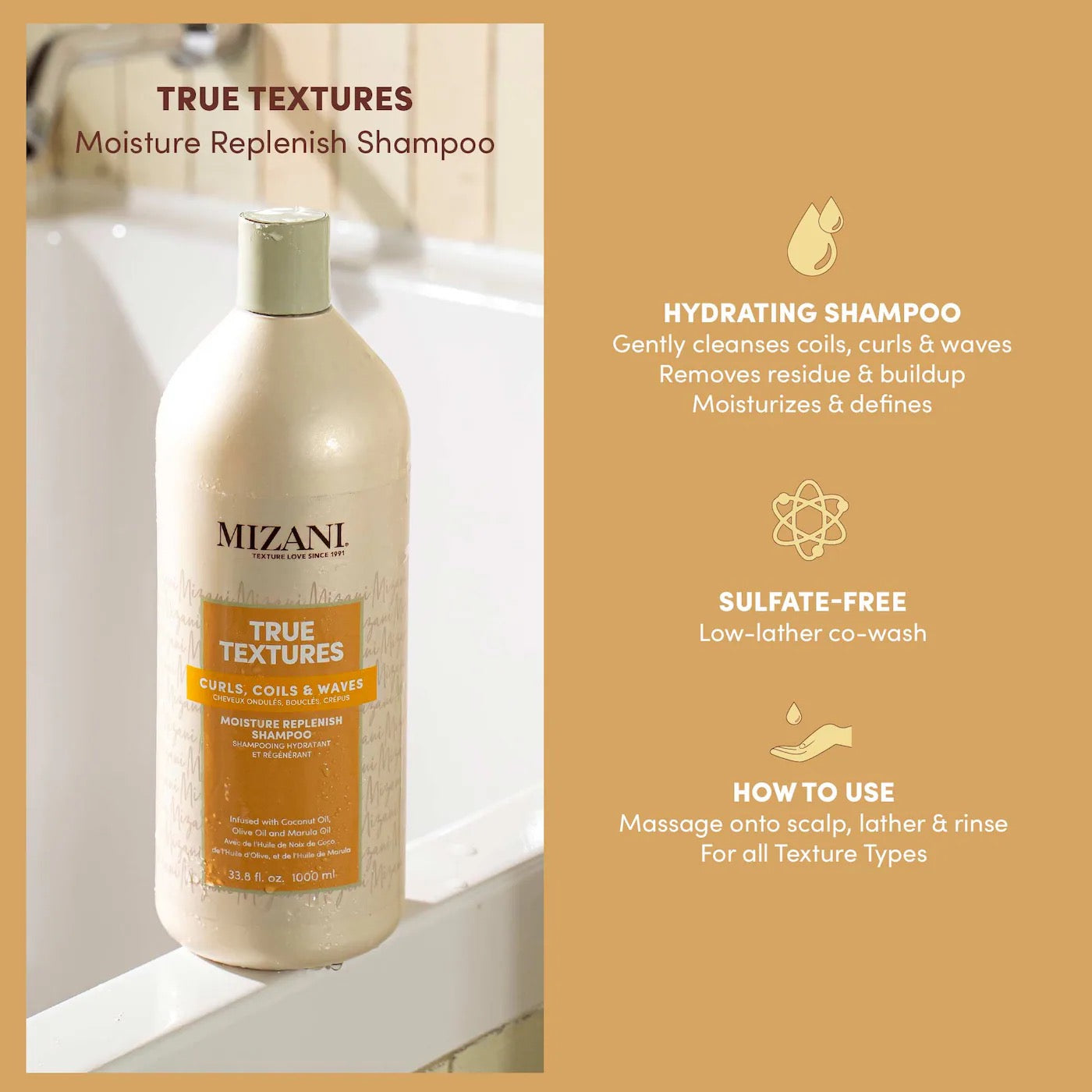 Mizani True Textures Moisture Replenish Shampoo 33.8oz