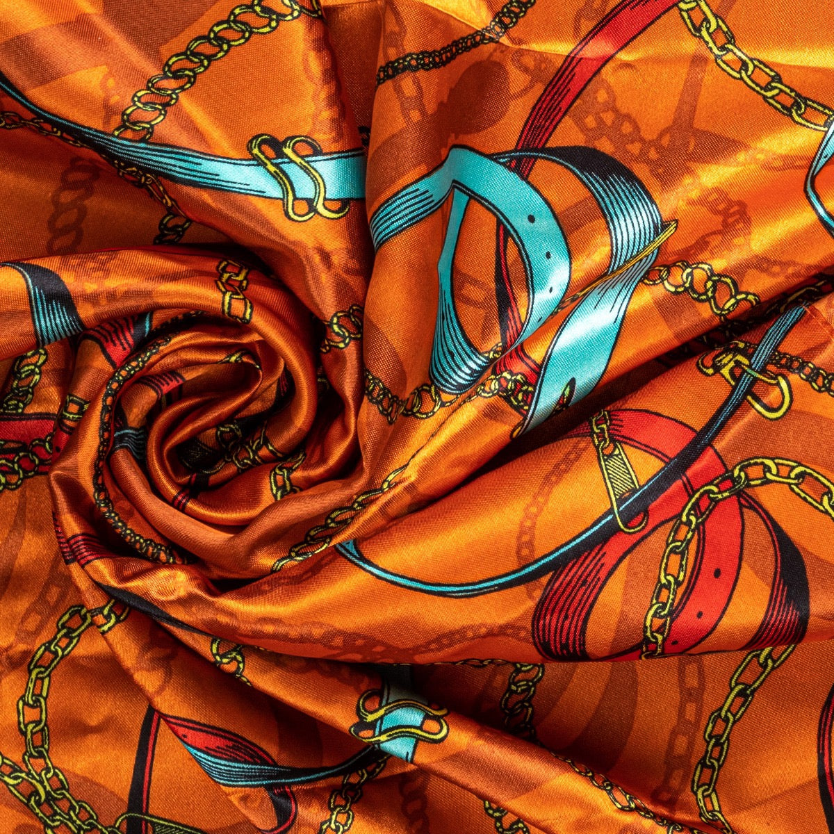 RED SILKY SATIN WRAP SCARF LUXURY