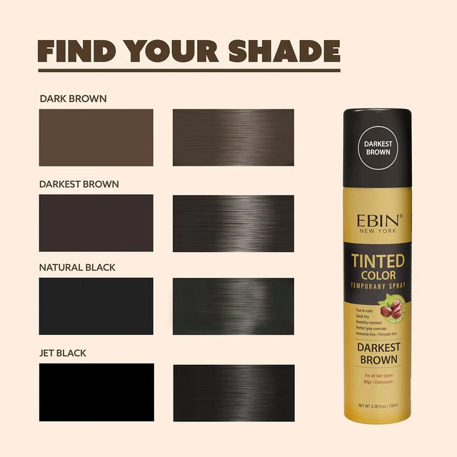 EBIN Tinted Color Temporary Spray Natural Black 3.38oz