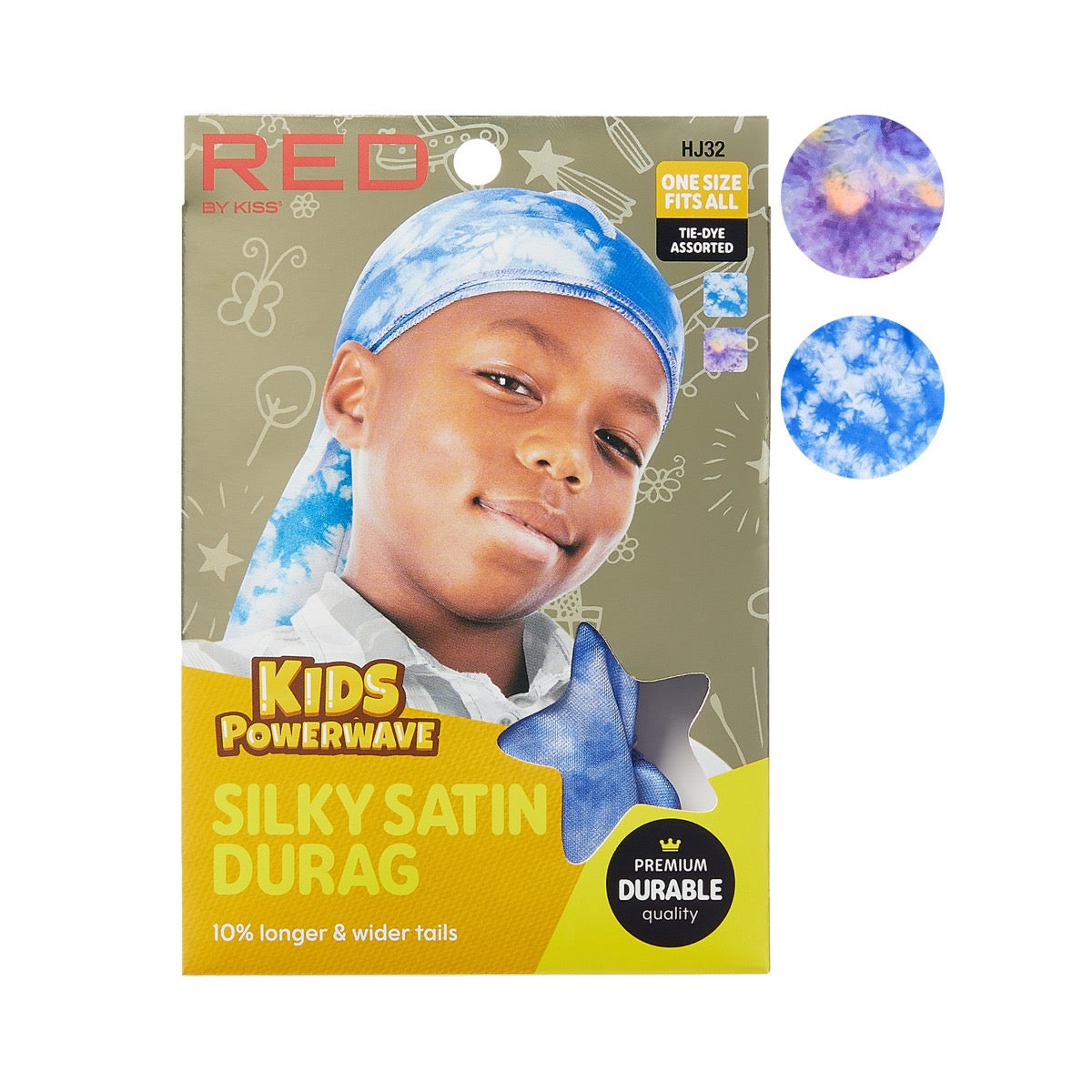 RED KIDS POWERWAVE DURAG TIE-DYE