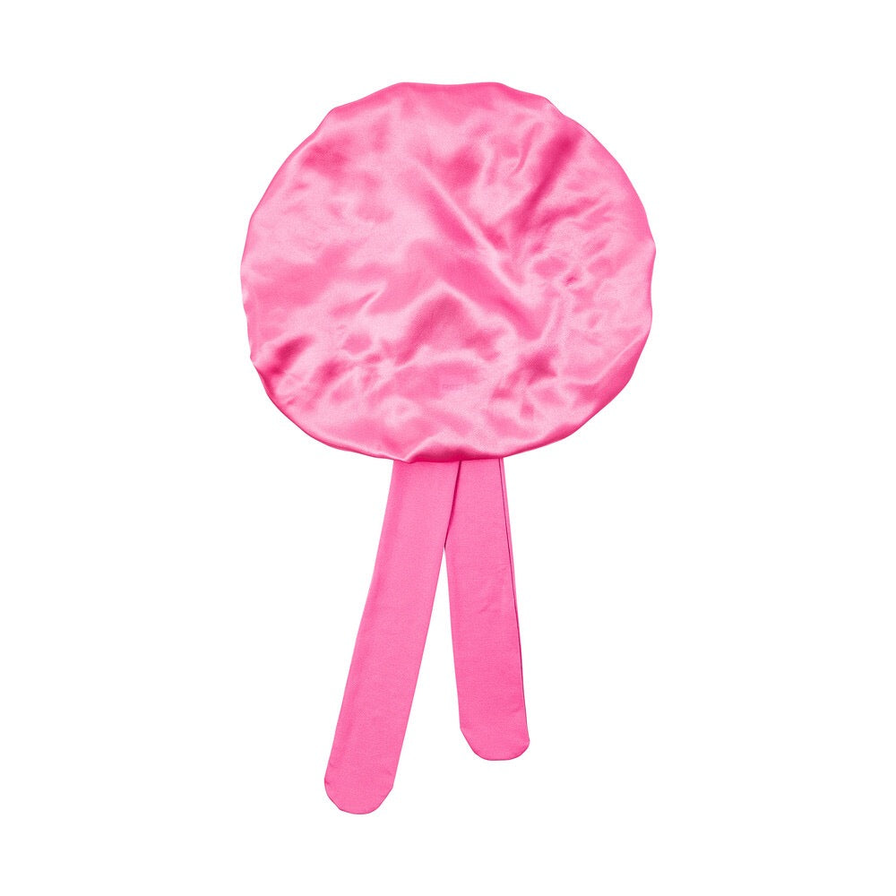 RED KIDS ADJUSTABLE TIE BONNET PINK