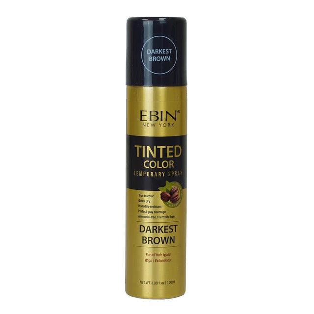EBIN Tinted Color Temporary Spray Darkest Brown 3.38oz
