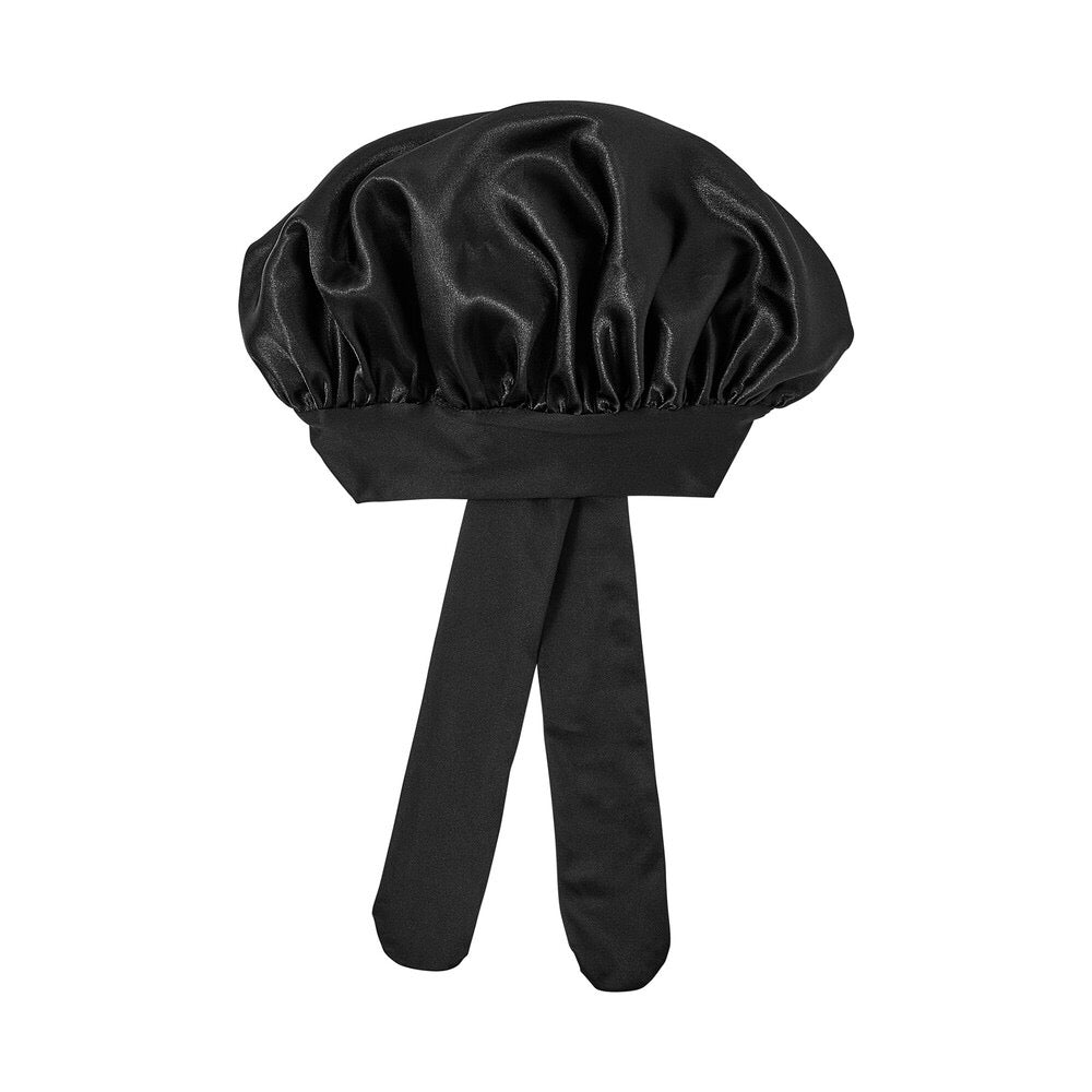 RED KIDS ADJUSTABLE TIE BONNET BLACK