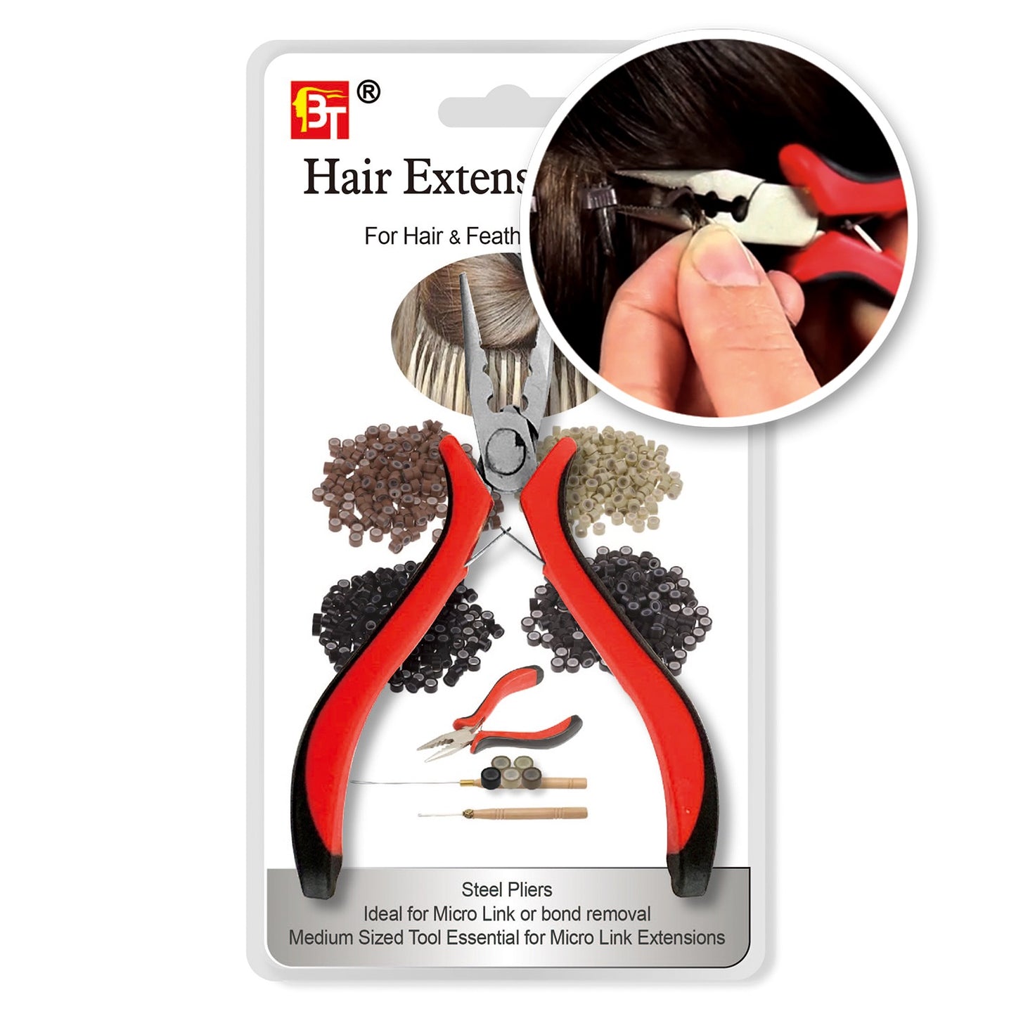 BT HAIR EXTENSION PLIER WITH 3 HOLES