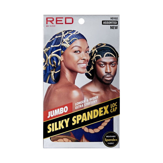 RED Silky Spandex Loc Cap Jumbo Assorted