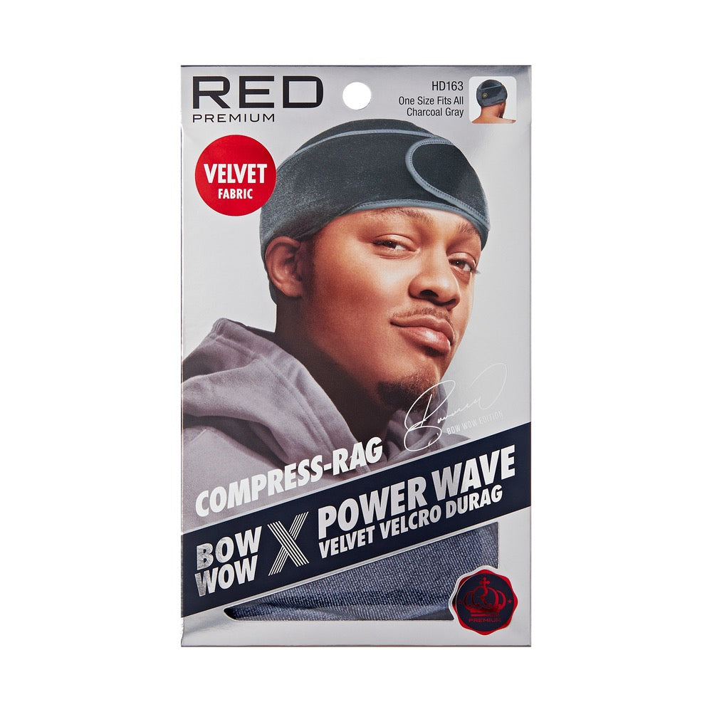 RED Power Wave Compression Durag - Velvet Charcoal Grey