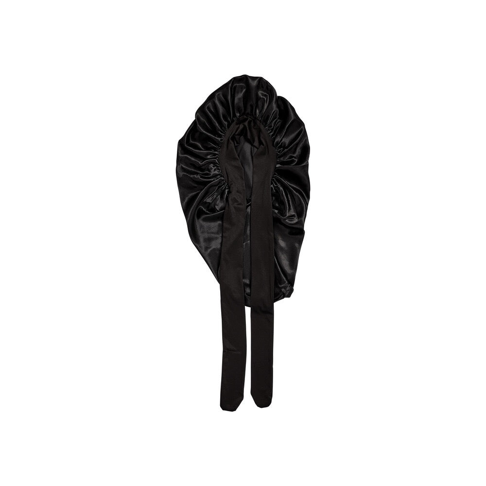Red Mens Satin Tie Bonnet Braid Black