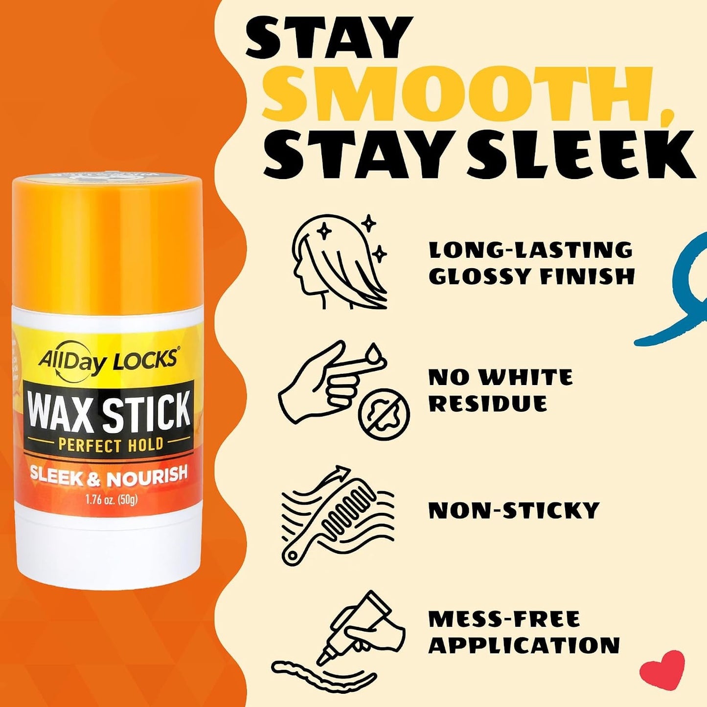 Hairobics AllDay Locks Wax Stick 1.76oz