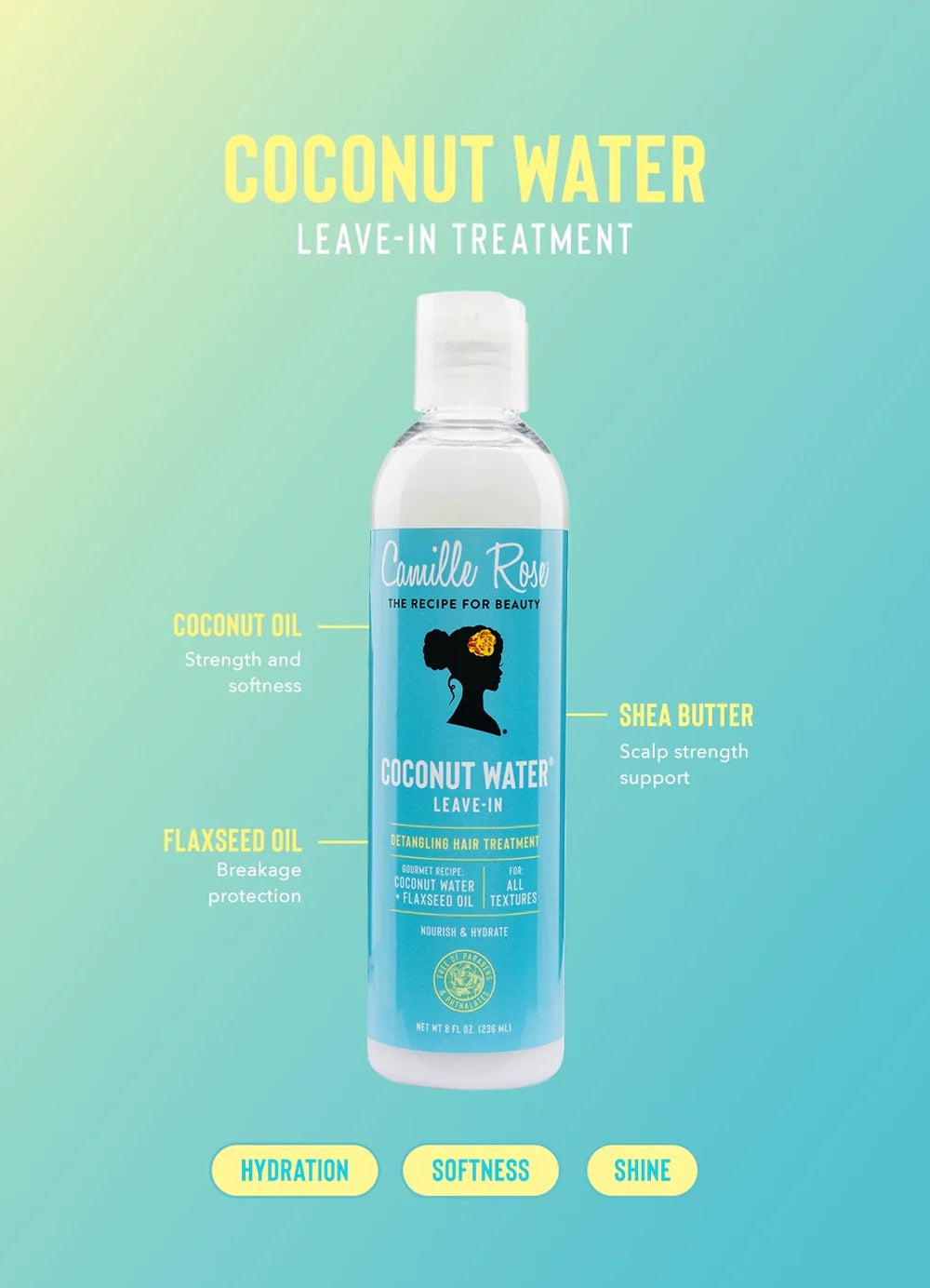 Camille Rose Coconut Water Leave In Treatment 8oz