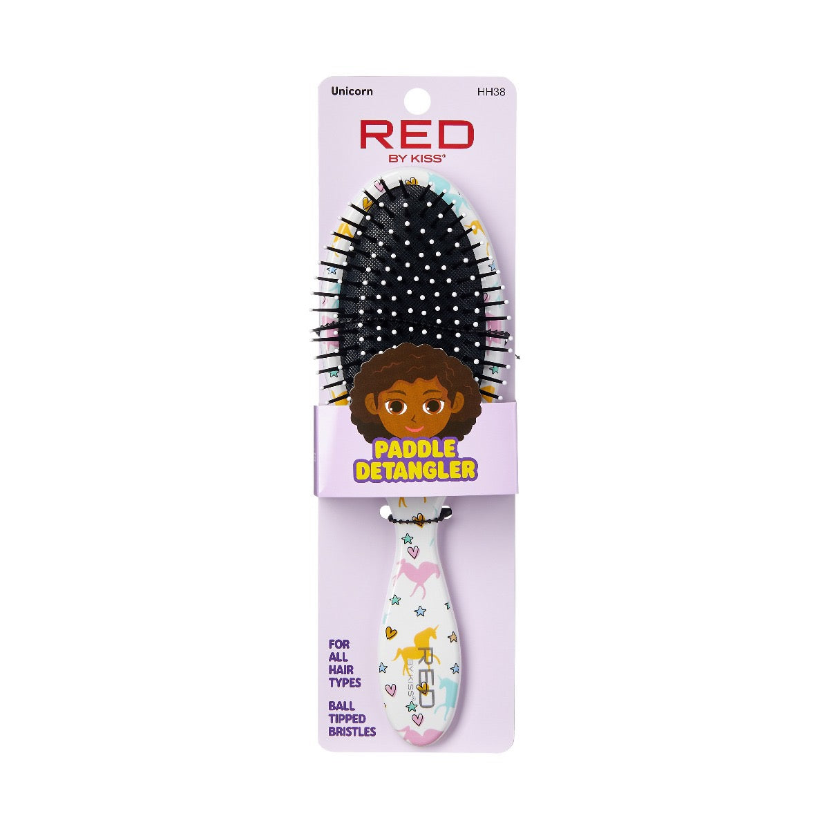 RED Designed Paddle Detangle Brush Unicorn