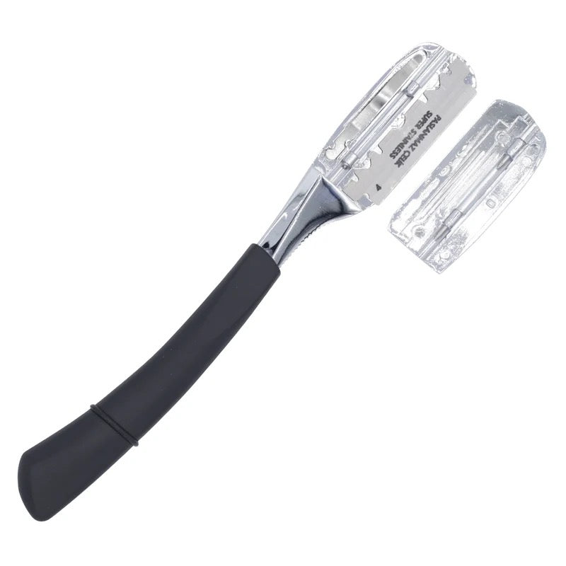 MISAKI MR-02 Katana Pinch Type Straight Shavette Razor Holder Silver